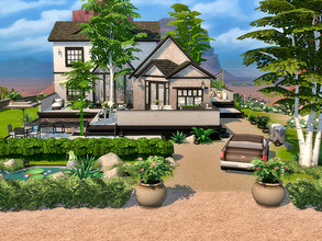 Sims 4 — Brown Corner Cove (No CC) by Simshouse1462 — This house is build with most brown color. Including 1 bedroom and