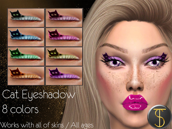 Sims 4 — Cat Eyeshadow by Daph's — 8 Colors Works with all of skins All ages For; Female