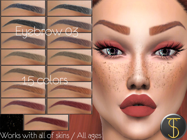 Sims 4 — Eyebrow 03 by Daph's — 15 Colors Works with all of skins All ages For; Female-Male