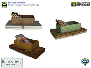 Sims 3 — kardofe_Spring time_Basket with books by kardofe — Wooden box with a basket with books, decorative, in three