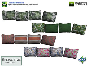 Sims 3 — kardofe_Spring time_Cushions by kardofe —  Group of four cushions, to be placed on the swing, in five different