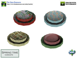 Sims 3 — kardofe_Spring time_Dishes by kardofe — Decorative, stacked plates, in four color options