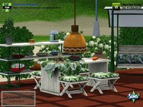 Sims 3 — kardofe_Spring time by kardofe — Set of garden, with sofa, armchairs, table and stools, swing with cushions and