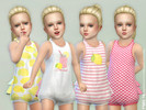 Sims 4 — Toddler Summer Romper 02 [NEEDS TODDLER STUFF] by lillka — Summer Romper for Toddler Girls New item / 4 styles