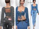 Sims 4 — Long sleeved denim top by Sims_House — Long sleeved denim top 7 color options.