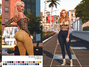 Sims 4 — helgatisha Jeans v2 by HelgaTisha — 35 swatches base game compatible new mesh custom thumbnail