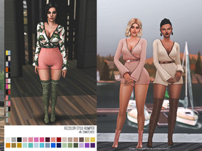 Sims 4 — helgatisha Recolor EP03 Romper by HelgaTisha — 45 swatches 32 colors and 13 pattern Requires city living custom