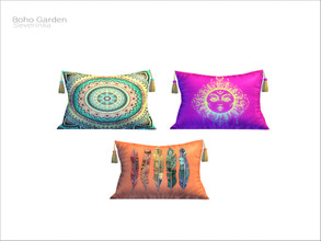 Sims 4 — [Boho garden] - sofa pillow by Severinka_ — Sofa pillow with boho ornaments From the set 'Boho Garden' Build /