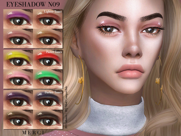 Sims 4 — Eyeshadow N09 by -Merci- — Eyeshadow in 30 Colours. HQ Mod compatible. Unisex, Teen-Elder. Have Fun!
