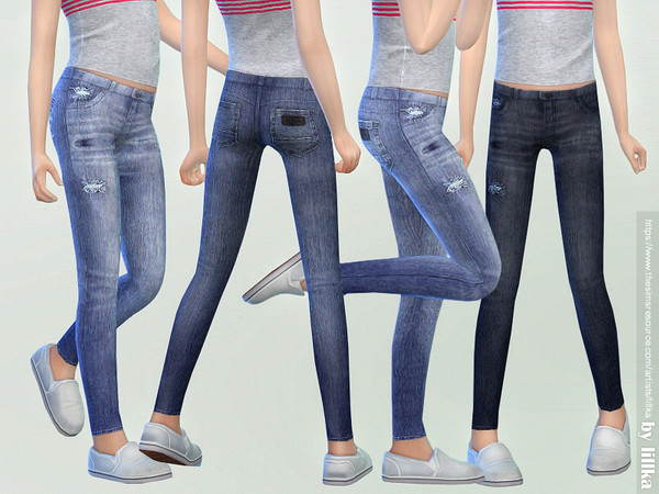 Sims 4 — Skinny Jeans for Girls 03 by lillka — Skinny Jeans for Girls New item / 5 colors