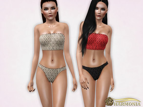 Sims 3 — Crochet Lace Swimwear by Harmonia — 3 color. recolorable Please do not use my textures. Please do not re-upload.