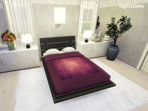 Sims 4 — Recolored Bed, purple by hipstersimsYT — This is a bed from TS4 City Living. Aren't you sick and tired of only