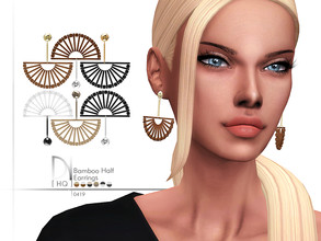 Sims 4 — Bamboo Half Earrings by DarkNighTt — Bamboo Half Earrings Have 6 colors. HQ mod compatible. Hope you enjoy!