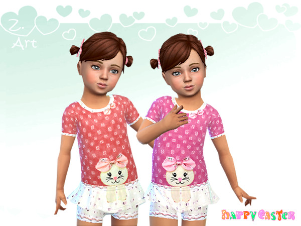 Sims 4 — BabeZ. 61 by Zuckerschnute20 — A cute outfit for little ballerinas, let's dance - Happy Easter :D 2 colors CAS