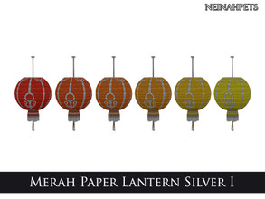 Sims 4 — Merah Paper Lantern Silver I by neinahpets — A round paper lantern with tassel in 6 recolors with silver accent.
