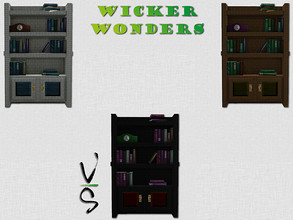 Sims 4 — Wicker Wonder - Bookcase by Veckah — Enjoy the beautiful style of wonderful wicker! This lovely bookcase offers