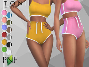 Sims 4 — TONI | shorts by Plumbobs_n_Fries — New Mesh High Waisted Shorts Female | Teen - Elders Hot Weather Enabled 12