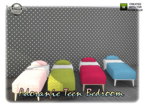 Sims 4 — Adoranie teen bedroom bed by jomsims — Adoranie teen bedroom bed