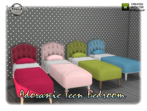 Sims 4 — Adoranie teen bedroom bed 2 by jomsims — Adoranie teen bedroom bed 2