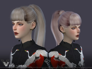 Sims 4 — WINGS-ON0423 by wingssims — This hair style has 20 kinds of color File size is about 12MB Hope you like it! I'm