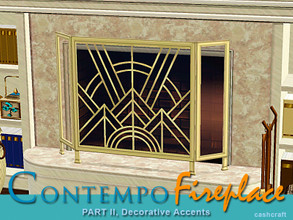 Sims 3 — Contempo Art Deco Fireplace Screen by Cashcraft — An art deco styled fireplace screen, elegant and functional.