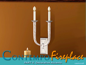 Sims 3 — Contempo Fireplace Wall Candelabra by Cashcraft — Elevate your wall decor with an elegant wall mounted candle