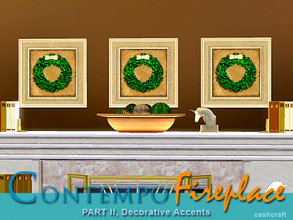 Sims 3 — Contempo Fireplace Spring Wreath Set by Cashcraft — A decorative artwork set featuring spring wreaths. Created