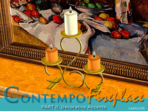 Sims 3 — Contempo Fireplace Candle Holder Short by Cashcraft — Brighten any room with an elegant candle holder. Created