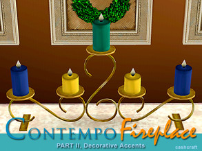Sims 3 — Contempo Fireplace Candle Holder Long by Cashcraft — Brighten up a room with this elegant candle holder,