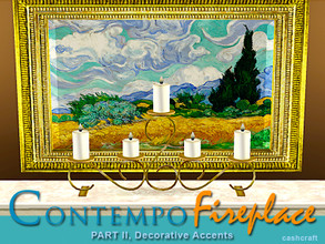 Sims 3 — Contempo Fireplace Painting by Cashcraft — A trio of public domain artwork for your home, Van Gogh, Cezanne, and