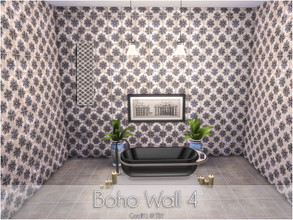 Sims 4 — Boho Wall 4 by Caroll912 — No recolors. Boho patterned tile design. 