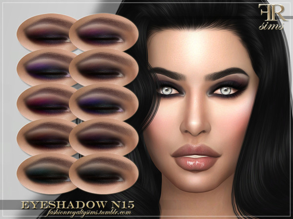 Sims 4 — Eyeshadow N15 by FashionRoyaltySims — Standalone Custom thumbnail 10 color options HQ texture Compatible with HQ