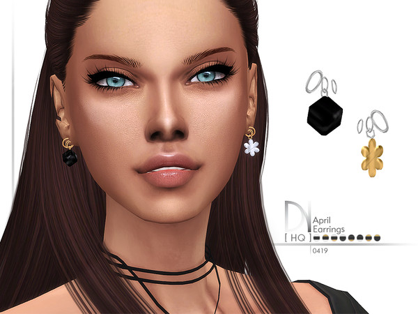 Sims 4 — April Earrings by DarkNighTt — April Earrings Have 8 colors. HQ mod compatible. Hope you enjoy!
