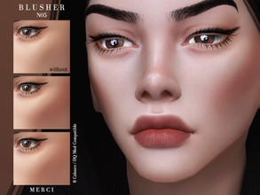 Sims 4 — Blusher N05 by -Merci- — Blusher in 8 Colours. HQ mod compatible. Work with all skins. Unisex, child-elder. Have
