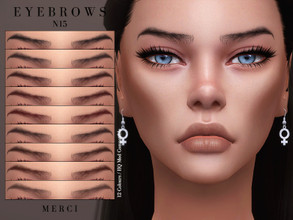 Sims 4 — Eyebrows N15 by -Merci- — Eyebrows in 12 Colours. HQ mod compatible. Unisex, teen-elder. Have Fun!