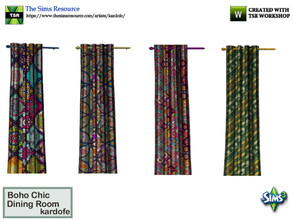 Sims 3 — kardofe_Boho Chic Dining Room_Curtains by kardofe — Curtains on the left side