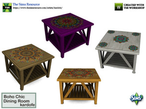 Sims 3 — kardofe_Boho Chic Dining Room_Side table by kardofe — Wooden auxiliary table, in intense colours and with