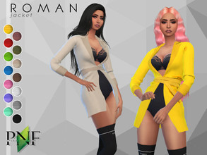 Sims 4 — ROMAN | jacket by Plumbobs_n_Fries — New Mesh Inspired by Nicki Minaj NYFW 2018 OFF-WHITE look. Female | Teen -