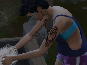 Sims 4 — Solar system tattoo by yagna2211 — Tattoo on the inner side of the shoulder. Works on male and female sims.