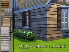 Sims 4 — MB-WarmWood_Lamella2 by matomibotaki — MB-WarmWood_Lamella2, transversed wooden wall , comes in 3 wall hiights