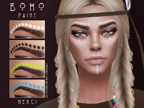 Sims 4 — Boho Paint by -Merci- — For best result, I recommend use with my BOHO BROWS. Face Paint in 22 Colours. HQ mod