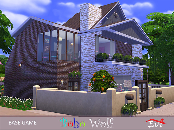 Sims 4 — Boho Wolf by evi — This house is for intellectuals and artists but mostly for free spirits that adore their
