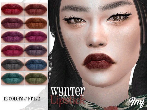 Sims 4 — IMF Wynter Lipstick N.172 by IzzieMcFire — Wynter Lipstick N.172 contains 12 colors in hq texture. Standalone
