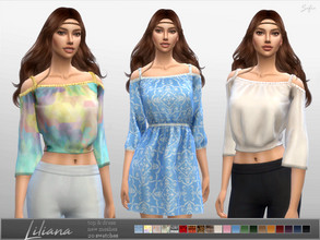 Sims 4 — Liliana - Top & Dress by Sifix2 — - Top and dress - New meshes - 20 swatches - Base game compatible Thanks