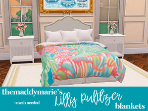 Sims 4 — The Maddy Marie's Lilly Pulitzer blanket recolors by themaddymarie — Lilly Pulitzer blanket recolors in 4 fun