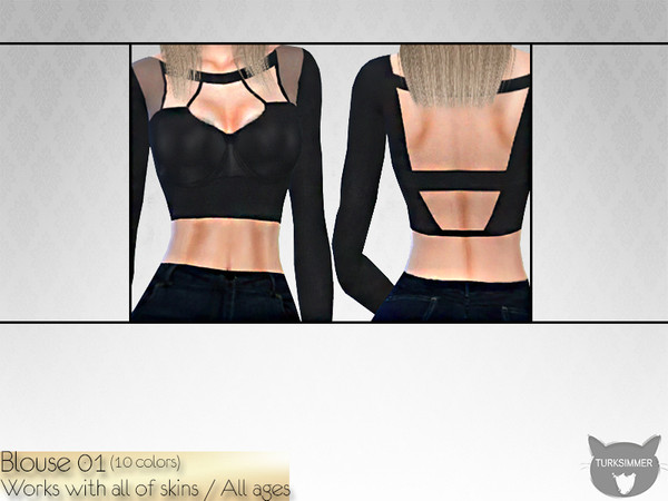 Sims 4 — Blouse 01 by Daph's — 10 Colors Works with all of skins Teen-Elder For; Female