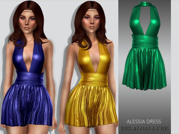 Sims 4 — belaloallure_Alessia dress by belal19972 — Short metallic dress for your sims , enjoy :)