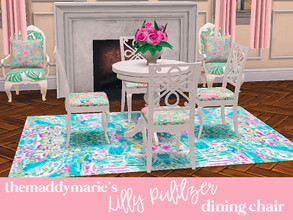 Sims 4 — The Maddy Marie's Lilly Pulitzer dining chair recolors by themaddymarie — Dining chair recolor in 4 Lilly