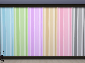 Sims 4 — Suddenly Stripes Wallpaper (Dark Brown Trim) by Veckah — Six pastel(ish) striped wallpapers with dark brown wood