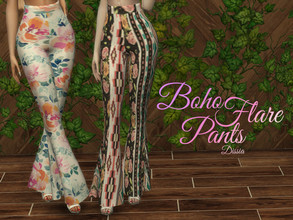 Sims 4 — Boho Flare Pants by Dissia — Boho Flare Pants available in 15 swatches New mesh made by me Hope you like it ;)